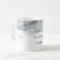 Gray Watercolor Monogram & Name Mug