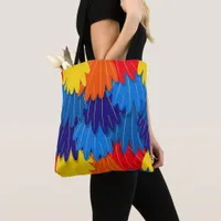 Scarlet Macaw Parrot Feathers Tote Bag