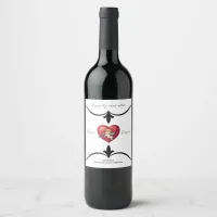 Cupid on Red Heart Wine Label