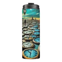 As Time Walks By AI Art Thermal Tumbler