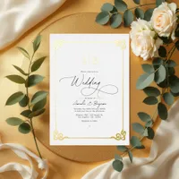 Old Money Aesthetic Gold and Ivory Wedding Foil Invitation