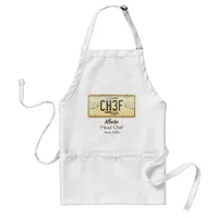 Cool Rusty Chef Car License Plate Dated Adult Apron