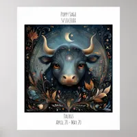 Taurus Zodiac Astrology Name & Birthday Poster
