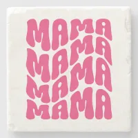 Pink Retro Groovy Cute Mama Mothers Day Mom   Stone Coaster