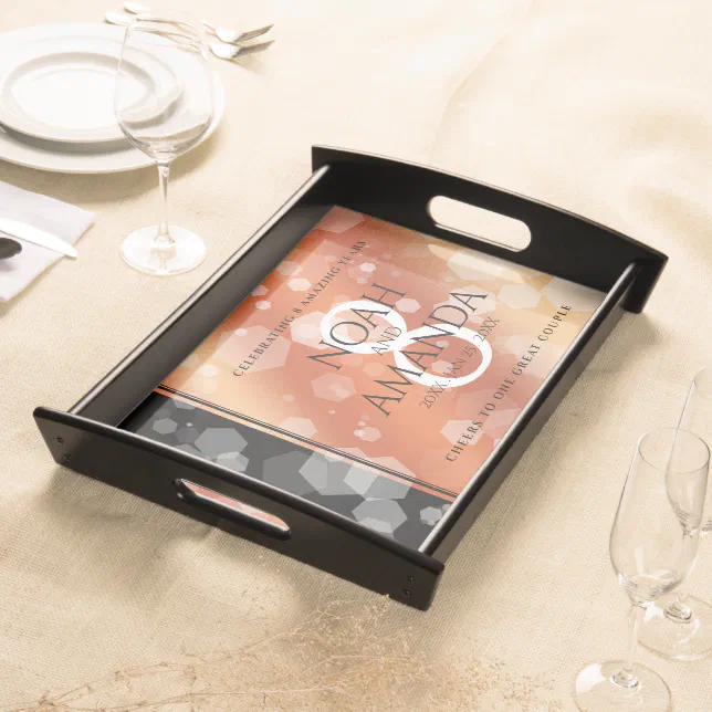 Elegant 8th Bronze Wedding Anniversary Serving Tray