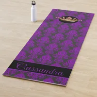 Elegant, Vintage, Victorian Damask Personalized Yoga Mat