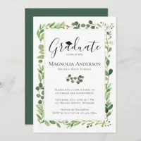 Watercolor Eucalyptus Graduation Party Invitation