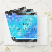 Elegant 41st Blue Topaz Wedding Anniversary Pocket Folder