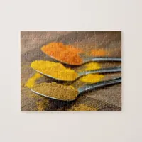 Indian Chef Kitchen Cookery Spices on Spoons Jigsaw Puzzle