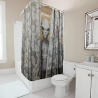 Peek a Boo Alien Shower Curtain