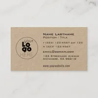 Modern Custom Logo Kraft Masculine Business Cards