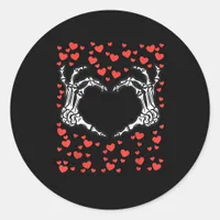 Skeleton Hand Heart Valentines Day Funny Classic Classic Round Sticker