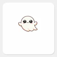 Cute Little Boo Basic Clean Square Sticker