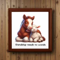 Foal & Lamb Best Friends Share a Touching Moment Gift Box