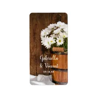 Bucket of White Daisies Country Wedding Favor Tag