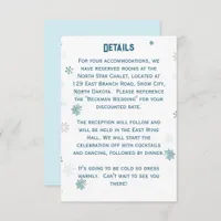 Winter Wonderland Snowflake Wedding Details Enclosure Card
