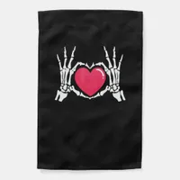 Skeleton Hand Heart Halloween Garden Flag