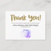 *~* Floral QR Logo ROSE THANK YOU Review AP8  Enclosure Card