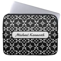 Abstract Monochrome Bokeh Dots Pattern Laptop Sleeve