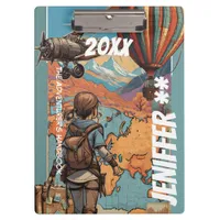 Adventure Girl, Personalized Travel Theme Clipboard