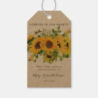 Sunflowers Seed Packet Memorial Funeral Favor Tag