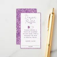 Purple Glitter Diaper Raffle Baby Shower Enclosure