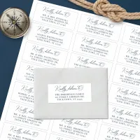 Nautical Navy Script Wedding Guest Address Labels