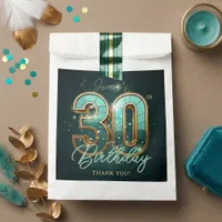 Elegant Teal and Gold 30th Birthday Modern Luxury  Favor Bag