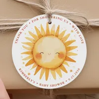 Sunshine Boho Cute Sun Baby Shower Thank You Favor Tags