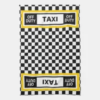 Off Duty Taxi Driver New York Yellow Cab Kitchen Towel