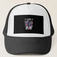 Crow F-Caw-F Funny Bird Moon Gothic Adult Humor Mi Trucker Hat