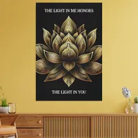 Elegant Golden Lotus Flower The Light in Me ... Canvas Print