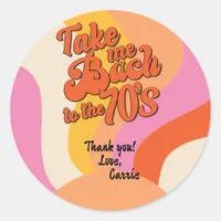 Bach to the 70s Retro Groovy Sunset Bachelorette Classic Round Sticker