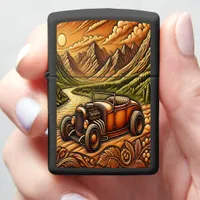 Hot Rod in Leather Landscape Zippo Lighter