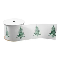  green  and white Pagoda Christmas Tree  Satin Ribbon