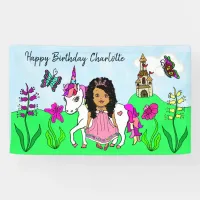 Personalize Birthday Banner Princess and Unicorn