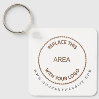 Your business logo website address typography keychain