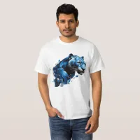 T-Shirt Blue Pantha Design Jumping