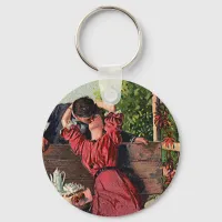 Vintage Couple Kissing Valentines Keychain