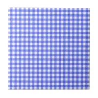 Classic Elegance: Blue Gingham Ceramic Tile