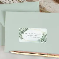 Eucalyptus Greenery Gold Geometric Wedding Address Label