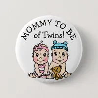 Mom to be of Twins, Baby Shower Button