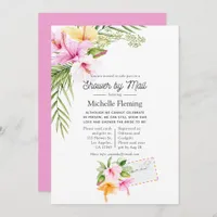 Tropical Summer Floral Bridal Shower by Mail Invitation
