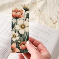 Floral Botanical Print Pink White Flower Two-sided Bookmarks
