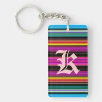 Thin Colorful Stripes - 2 Keychain