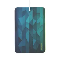 Personalized Geometric Blue and Teal Pattern Air Freshener