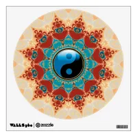 Bohemian Mandala Blue Yin Yang Wall Sticker