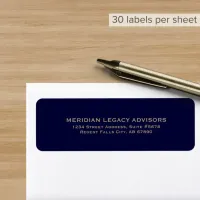 Elegant Blue Gold Business Return Address Label