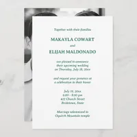 Minimalist Green & White Temple Wedding Reception Invitation