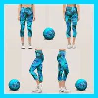 Turquoise and blue spheres in 3D optics  Capri Leggings